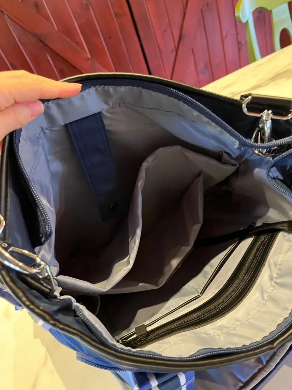IHKWIP Quilted Convertible On-The-Go Tote Midnight Navy
